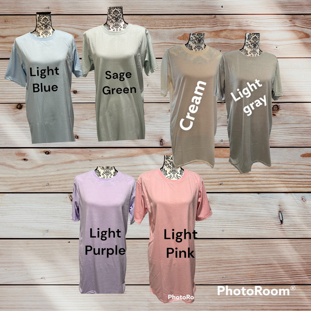 Camicia da notte corta, da donna, lunga, in 100% poliestere e cotone, per adulti, con stampa a sublimazione, grande e alta
