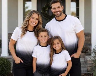 Adult ombre black short sleeve sublimation polyester blank tshirt 100% polyester