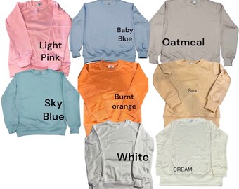 Adult sweatshirts 100% polyester sublimation blank sweatshirt crewneck cream sand white