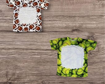 Erwachsene faux gebleichte Kurzarm Sublimation Polyester Rohling faux Bleich Fußball 100% Polyester Softball
