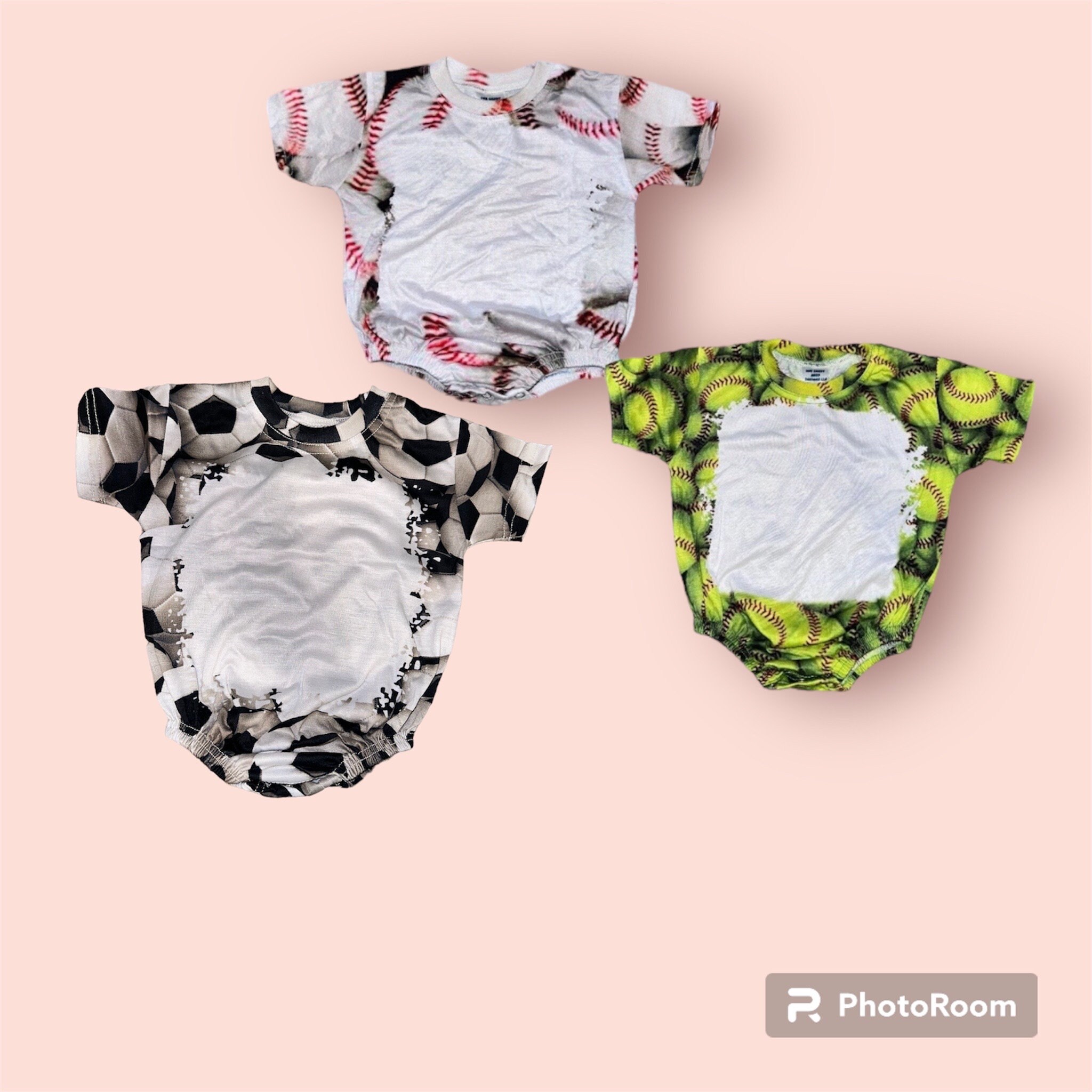 Baby bodysuit bubble romper baseball softball soccer one piece sublimation 100% polyester tie dye faux bleach infant romper oversized tshirt