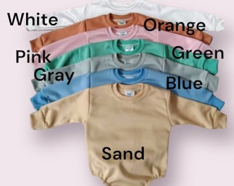 Baby Fleece Bubble Romper, Long Sleeve Polyester One Piece