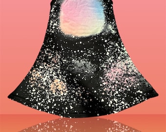 Toddler tank top faux bleach tie dye sublimation dress polyester girls little short sleeve skirt pink purple yellow black