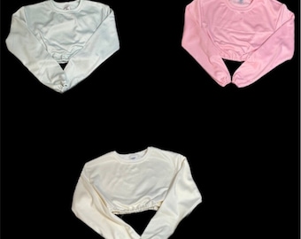 Adult women’s crop  Sublimation polyester sweatshirt crewneck 100% polyester