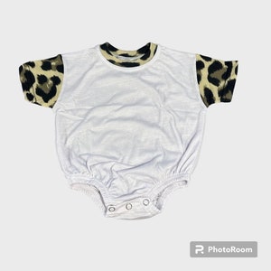 Baby bodysuit bubble romper  one piece sublimation 100% polyester leopard infant romper oversized