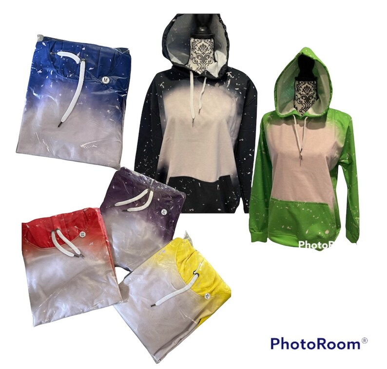 Adult Sublimation Hoodie Faux Bleach Sweatshirts Cotton Feel Etsy