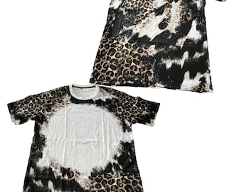 Adult faux bleached short sleeve sublimation polyester blank tie dye