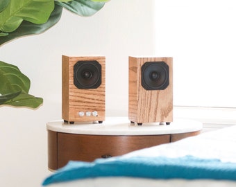 Office or Bedroom Speakers with oak - small desktop speakers