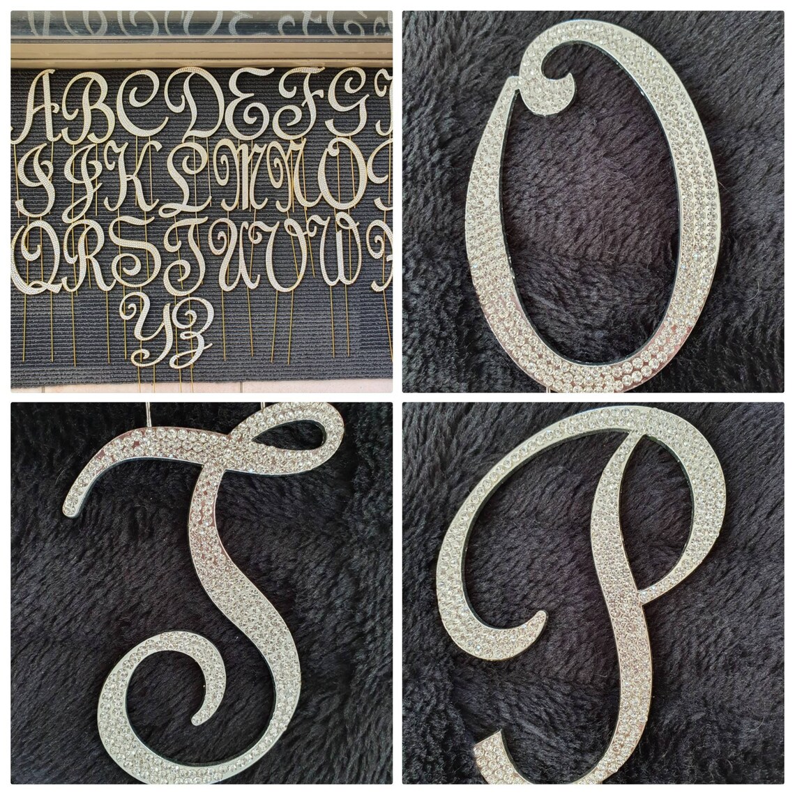 Rhinestone Diamante Crystal Alphabet Gold letters large Etsy