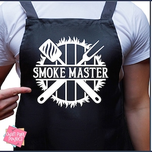 Delantal de hombres diciendo Svg, BBQ Smoker Apron Svg, Meat Pellet Smoker Svg, Kitchen Quote Svg, Smoke Master Svg, Cooking Svg, Dad Grill Apron Svg