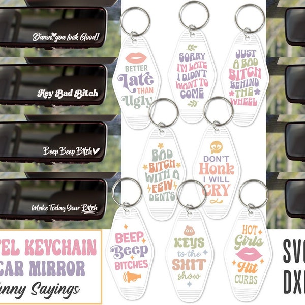 Car Rearview Mirror Svg, Motel Keychain Svg, Funny Driving Quotes, Hotel Key Chain Svg, Vulgar Svg, Inappropriate Svg, Mirror Affirmations