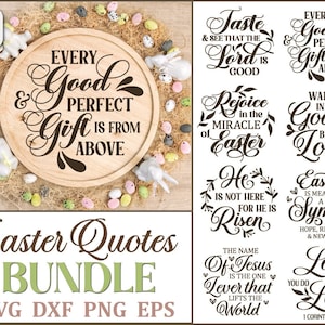 Paquete SVG de citas de Pascua, rondas de madera SVG, cita religiosa, letreros de puerta SVG, versículos bíblicos de Pascua SVG, Jesús SVG, Dios SVG, cita cristiana SVG