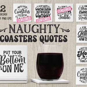 Freche Untersetzer-Zitate SVG-Bundle, lustige Untersetzer-Sprüche, Untersetzer-Svg, sarkastische Untersetzer-Designs, Bieruntersetzer, Weinuntersetzer, Alkohol SVG