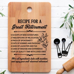 Recipe For A Great Retirement, Retirement Cutting Board Svg, Retirement Gift Svg, Happy Retirement Svg, Retiree Svg, Retirement Quotes Svg