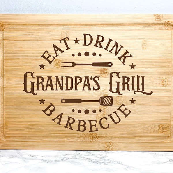 Grandpa Cutting Board Svg, Grandfather Apron Svg, BBQ Saying Svg, Grandad Grilling Svg, Father's Day Gift Idea Svg, Kitchen Towel Svg Design