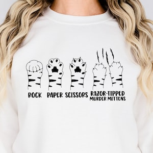 Rock Paper Scissors Svg, Razor Tipped Murder Mittens, Cat Paw Svg, Funny Cat Lover Saying, Cat Scratch, Scratches Svg, Funny Cat Shirt Svg