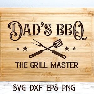 Svg de barbacoa de papá, Svg de tabla de cortar de papá, Svg del día del padre, Svg de cita de parrilla, Svg de maestro de parrilla, Svg de refranes de cocina, Svg de tabla de barbacoa de papá
