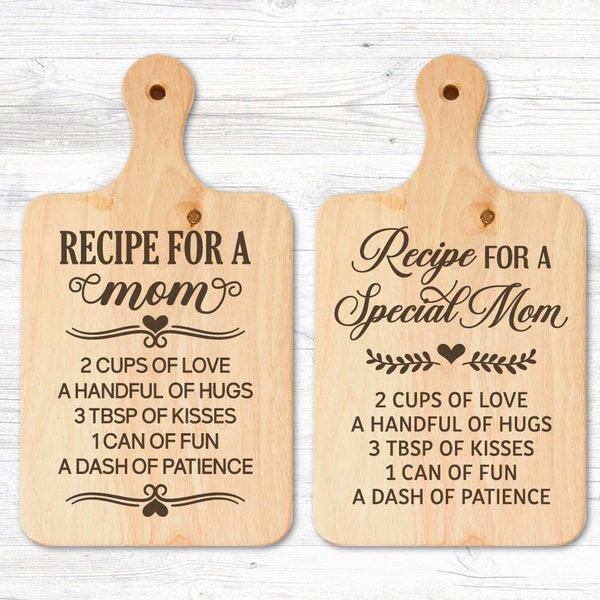 Mom Cutting Board Svg, Recipe For A Special Mom, Mother's Day Svg, Kitchen Sign Svg , Dish Towel Svg, Charcuterie Board Svg, Tea Towel Svg