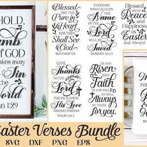 Paquete de versos de Pascua SVG, cita cristiana SVG, refranes de paño de cocina de Pascua, signo de Pascua SVG, fe SVG, resurrección SVG, fe SVG, Jesús SVG