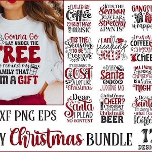 Lot de dictons drôles de Noël, Svg de tasse de Noël, citations drôles d'hiver, humour de chemise de Noël, café de Noël Svg, Svg de sarcasme de vacances