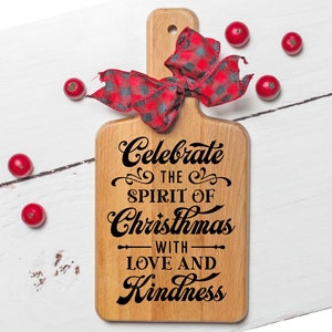 Kerst Svg, snijplank ontwerpen, kerst theedoek Svg, vleeswaren Svg, vakantie teken Svg, feestelijk citaat Svg, Christmas Board Svg