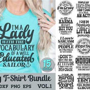Funny Shirt Svg Bundle, Sarcastic Quotes Svg, Snarky Sayings Svg, Popular Tshirt Svg, Funny Mug Svg, Humorous Sayings, Adulting Humor Svg