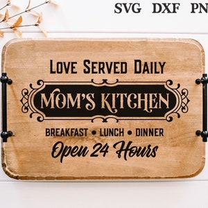 Cuisine de maman devis Svg, Svg plateau de service, Designs de planche à découper, Cuisine dicton Svg, Svg sur la surface de la cuisinière, Svg plateau nourriture, Plateau de fromages, plateau de cuisson paresseux