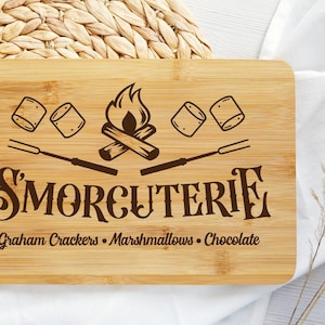 Smorcuterie Svg, Charcuterie Board Svg, S&#39;mores Board Svg, Camping Svg, Marshmallows Svg, Cutting Board Svg, Food Tray Svg, Kitchen Quote