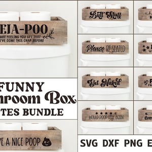 Grappige toiletpapierdoos Svg, badkamerdoos Svg, papierroldoos Svg, weefseldoos Svg, badkamerweefselhouder Svg, badkamerhumor, toilet Svg