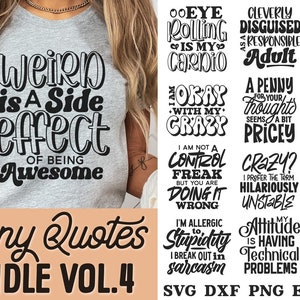 Funny Quotes Svg Bundle, Snarky Shirt Sayings Svg, Adulting Humor Svg, Sarcastic Tshirt Slogans, Witty Remarks Svg, Sassy Svg, Snippy Svg