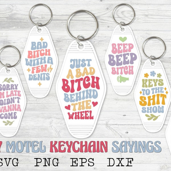 Funny Motel Keychain Svg Bundle, Retro Hotel Keychain Svg, Sarcastic Keychain Svg, Snarky Key Chain Svg, Driving Humor Svg, Women Saying Svg