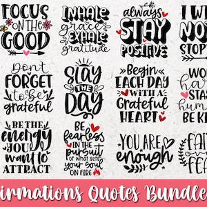 Affirmaties citaten bundel, inspirerende uitspraken, positief denken citaten Svg, motiverende Svg bundel, geestelijke gezondheid Svg, zelfliefde Svg
