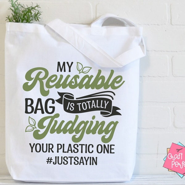 Sarcastic Tote Bag Svg, Shopping Bag divertente, Borsa riutilizzabile Svg, Eco Friendly Svg, Recycle Quote Svg, Grocery Bag Svg, Canvass Bag Svg Designs
