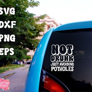 Find *Not Drunk* Avoiding Potholes Decal Vinyl Drift Rally Car Silver-white Sticker In Guangzhou - Foto 4