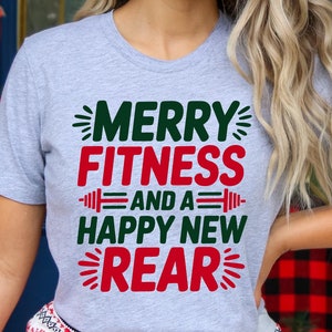 Camiseta de ginástica de Natal Svg, Engraçado Fitness Natal Svg, Levantamento de peso Natal Svg, Treino Natal Svg, Exercício Svg, Feliz Fitness Svg