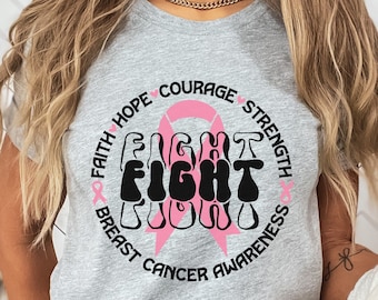 Fight Breast Cancer Awareness Svg, Faith Hope Courage Strength, Coffee Mug Pink Ribbon Svg, Cancer Patient Shirt Svg, Cancer Survivor Svg