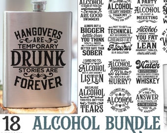 Alcohol SVG Bundle, Funny Flask Sayings, Whiskey Quotes, Drinking Sarcasm, Flask SVG Designs, Funny Alcohol Sayings, Whiskey Glass, Drunk