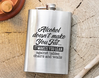 Drinking Humor Svg, Funny Flask Svg, Whiskey Glass Svg, Alcohol Coaster Svg, Liquor Saying, Alcohol Doesn't Make You Fat, Booze Quote Svg