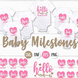 Tappe fondamentali della neonata in formato SVG, Mesi del bambino in formato SVG, Tappe fondamentali mensili in formato SVG, Primo anno del bambino, Neonato in formato SVG, Disegni in formato SVG per bambini piccoli, Tappe fondamentali del neonato in formato SVG