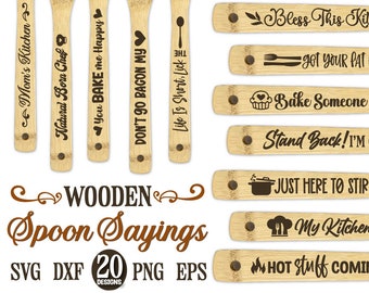 Wooden Spoon SVG, Funny Kitchen Quotes Svg, Spoon Handle Sayings Svg, Spatula Quotes, Funny Cooking Svg, Baking Svg Files, Funny Spoon Svg