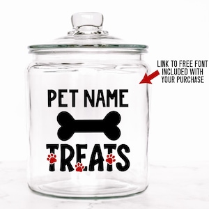 Dog Treats Jar Svg, hondenvoer Svg, bewerkbare Pet Treat Jar Svg, Dog Bone Svg, hond koekjestrommel Svg, hondje Treat Jar Svg, huisdiernaam Treat Jar Svg