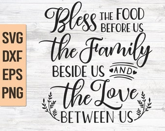 Bless The Food Svg, Kitchen Quotes Svg, Dinner Blessing Svg, Dish Towel Svg, Cutting Board Svg, Blessings Svg, Wood Sign Svg, Quote Svg