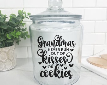 Les grands-mères ne sont jamais à court de bisous ou de biscuits, Svg grand-mère, citation grand-mère, grand-mère disant Svg, Svg pot à biscuits, pot citation Svg