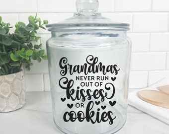 Grandmas Never Run Out Of Kisses Or Cookies, Grandma Svg, Grandma Quote, Grandma Saying Svg, Cookie Jar Svg, Jar Quote Svg