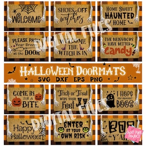 Halloween Doormat Bundle, Halloween Svg Bundle, Doormat Svg Bundle, Funny Doormat Svg, Shoes Off Witches, Boo Y&#39;all, Happy Halloween Svg