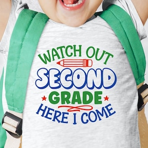 Attenzione 2nd Grade Here I Come, Back To School Svg, 2nd Grade Tshirt SVG, 1st Day Of School, Learning Svg, School Pencil Svg, School Year