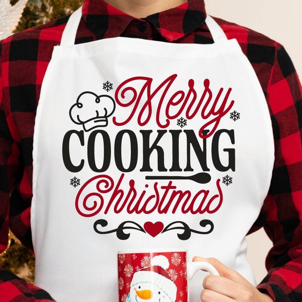 Funny Christmas Kitchen Apron Svg, Merry Cooking Christmas, Holiday Tea Towel Saying, Christmas Cooking Quote, Apron Saying, Potholder Svg