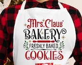 Vintage Christmas Apron Svg, Holiday Dish Towel, Cookie Baking Quote, Mrs Claus Bakery, Potholder Cut File, Apron Svg, Christmas Towel Svg
