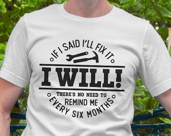 Lustiger Ehemann Fix It Spruch SVG, Ehe Humor Design (digitaler Download)