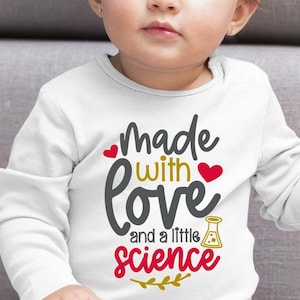 Bebé FIV Svg, Bebé Arcoiris Svg, Bebé Milagroso FIV Svg, Bebé In Vitro Svg, Hecho Con Amor Y Un Poco De Ciencia, Cita De Fertilidad, Baby Shower Svg